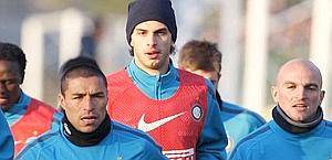 Andrea Ranocchia in allenamento con l'Inter. Ap