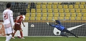 Il gol del raddoppio iraniano segnato da Nori. Ap