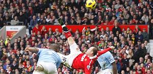 La spettacolare rovesciata di Rooney. Ap