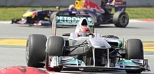 Schumacher in azione con la Mercedes. Reuters