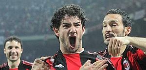 Pato euforico dopo la rete dell'1-0. Ansa Pato euforico dopo la rete dell'1-0. Ansa