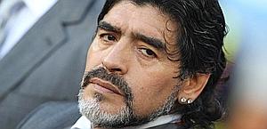 Diego Armando Maradona, ex c.t. dell'Argentina. Ansa
