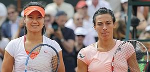 Li Na e Francesca Schiavone prima della finale. Afp Li Na e Francesca Schiavone prima della finale. Afp