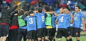 L'esultanza del Novara per la finale raggiunta. Pegaso L'esultanza del Novara per la finale raggiunta. Pegaso