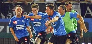 Rigoni segna, è festa Novara. LaPresse Rigoni segna, è festa Novara. LaPresse