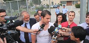 Marco Paoloni all'uscita dal carcere. Ansa