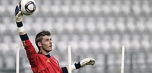 David De Gea con la maglia dell'Under 21 spagnola. Reuters