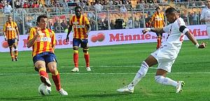 Il primo gol di Boateng a Lecce. Ansa Il primo gol di Boateng a Lecce. Ansa