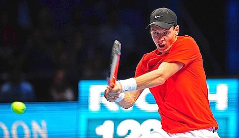Tomas Berdych in azione a Londra. Ap