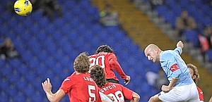 Il gol del 2-0 di Tommaso Rocchi, 34 anni. Lapresse