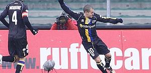 Giovinco esulta dopo l'1-0 Parma. Lapresse