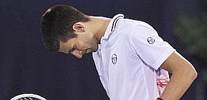 Novak Djokovic, sconfitto a Dubai. Reuters