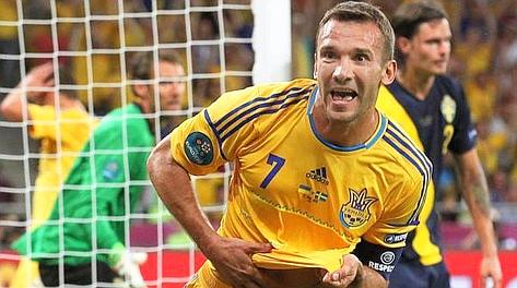 Andryi Shevchenko, ha segnato due gol alla Svezia. Ansa