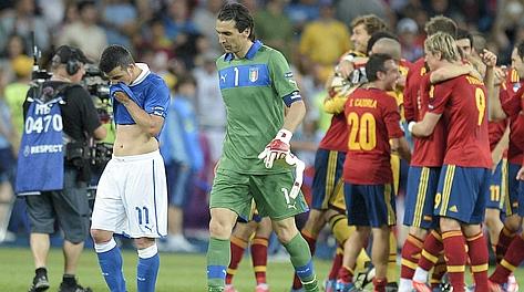 Gigi Buffon al termine della finale di Kiev. Afp Gigi Buffon al termine della finale di Kiev. Afp