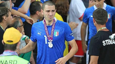 Leonardo Bonucci dopo la finale di Euro 2012 persa con la Spagna. LaPresse