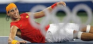 Rafa Nadal, 26 anni, oro a Pechino nel tennis individuale. Ap