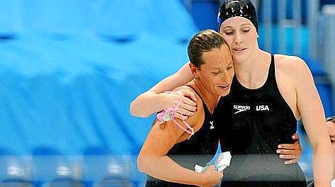 Le sconfitte: Federica Pellegrini e Missy Franklin. Ansa