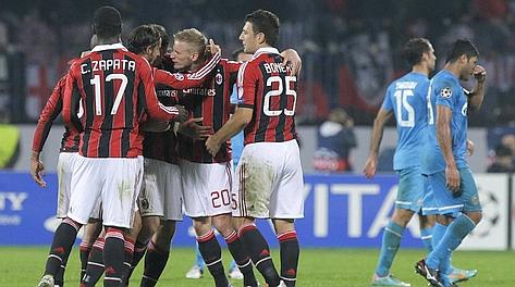 Milan in festa a fine gara. Ap Milan in festa a fine gara. Ap