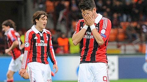 Le lacrime di gioia di Pato dopo il gol alla Malaga. LaPresse