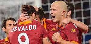 Osvaldo celebrato dopo l'1-0. Afp Osvaldo celebrato dopo l'1-0. Afp