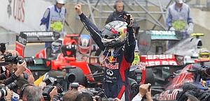 Vettel, 25 anni, tricampione del mondo. Afp