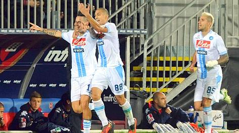 Marek Hamsik, 25 anni, festeggia dopo il gol. Lapresse Marek Hamsik, 25 anni, festeggia dopo il gol. Lapresse