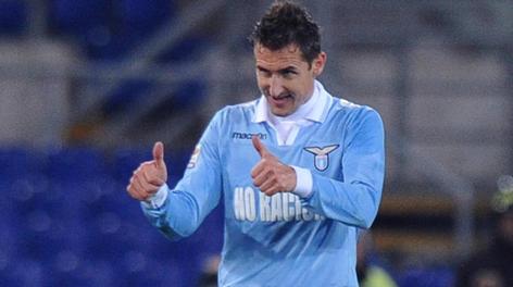 Miroslav Klose, 34 anni, attaccante della Lazio. Ansa