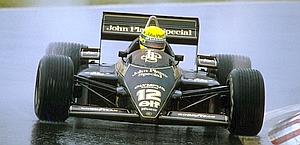 Estoril 1985 Senna vince il primo GP con la Lotus Renault. Omega