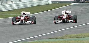La manovra incriminata: Massa lascia strada ad Alonso. Omega