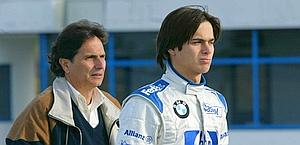 Nelson Piquet, a sinistra, con il figlio Nelsinho. Reuters