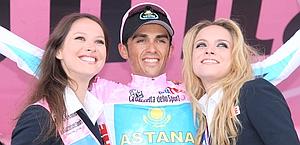 Contador in rosa al Giro 2008. Ansa