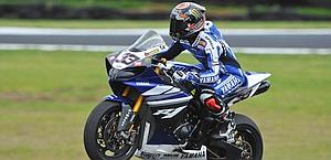 Marco Melandri sulla sua Yamaha. Alex Photo