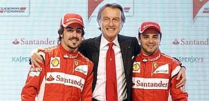 Da sinistra Alonso, Montezemolo e Massa. Epa