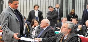 De Santis e Narducci durante un'udienza. LaPresse