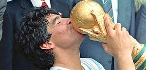 Maradona campione del Mondo nel 1986. Afp