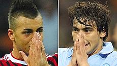 Stephan El Shaarawy e Ezequiel Lavezzi. Afp Stephan El Shaarawy e Ezequiel Lavezzi. Afp