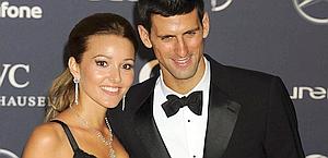 Djokovic con la fidanzata Jelena. Ansa