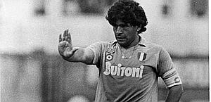 Diego Armando Maradona ai tempi del Napoli. Archivio