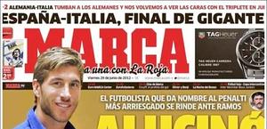 La prima pagina di Marca: 'Finale tra giganti'