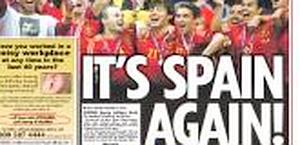 La prima pagina del Daily Star: ' ancora Spagna'