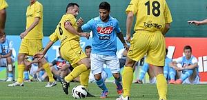 Lorenzo Insigne in azione in Trentino. Lapresse Lorenzo Insigne in azione in Trentino. Lapresse