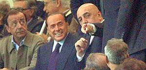Silvio Berlusconi, 75 anni, con Adriano Galliani, 68. Ansa