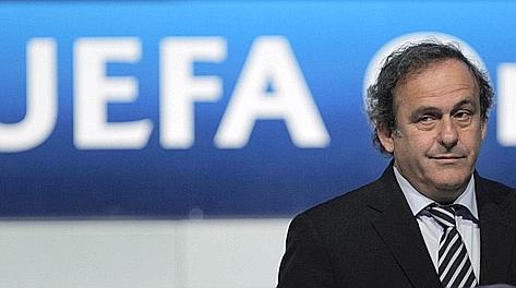 Michel Platini, presidente Uefa, ha giocato nella Juve dal 1982 al 1987. Epa
