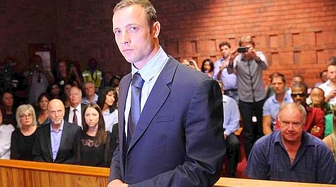 Oscar Pistorius in aula a Pretoria. LaPresse