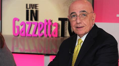 L'a.d. del Milan, Adriano Galliani negli studi di GazzettaTV. Bozzani