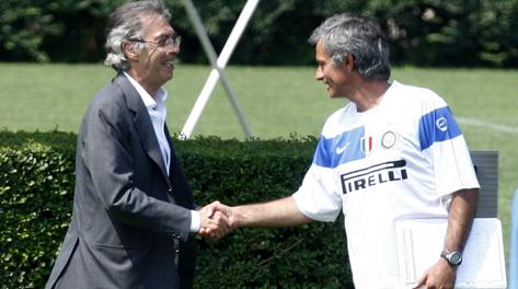 Massimo Moratti e Jos Mourinho. Ap