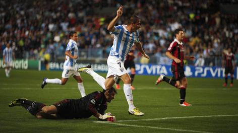 Joaquin, 32 anni, in gol contro il Milan. Reuters