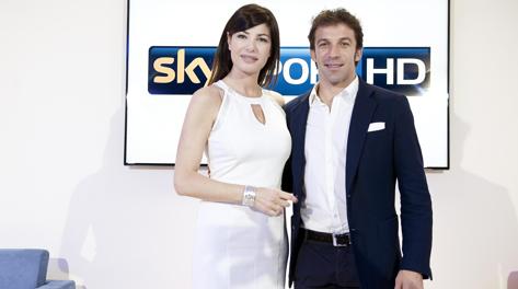 Ilaria D'Amico e Alessandro Del Piero che per Sky condurranno lo speciale sulla Confederations Cup. Ansa