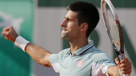 L'esultanza di Novak Djokovic. Epa