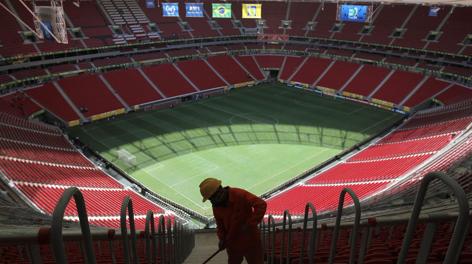 Lo stadio Garrincha di Brasilia, che ospiter Brasile-Giappone. LaPresse